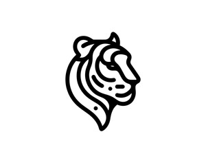 Outline tiger head symbol in vector format