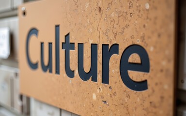 The word Culture on a cork notice board. High quality