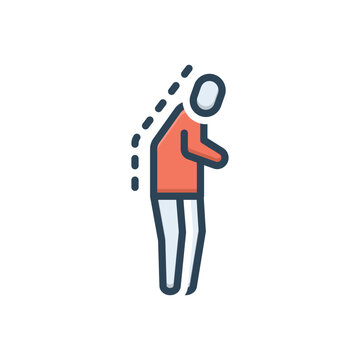 Color illustration icon for posture