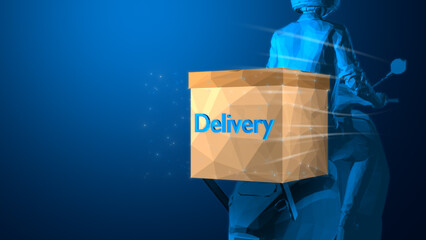 A digital representation of a delivery package emphasizing speed and efficiency in modern logistics.