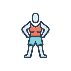 Color illustration icon for body language