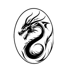 Dragon Logo Design, Chinese belief legend animal illustration