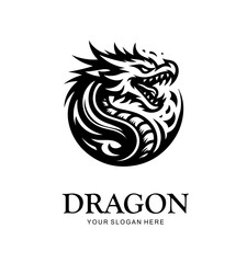 Dragon Logo Design, Chinese belief legend animal illustration