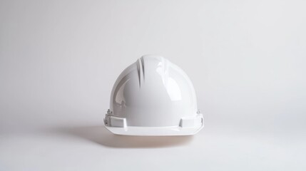 Fototapeta premium A white hard hat with a white background