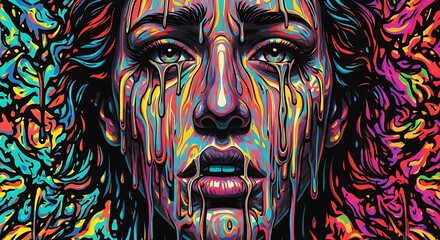 Psychedelic Face Melting with Neon Colors