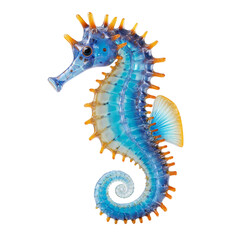 Delicate Glass Seahorse Sculpture Isolated on White Backdrop for Artistic Display