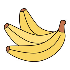 BANANA fruit icon illustration simple outline food drawing isolated single object doodle minimalist element symbol clean flat vector