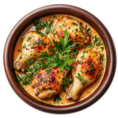 Delicious Baked Chicken Drumsticks in Creamy Sauce with Herbs