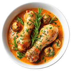 Savory Chicken Drumsticks in Creamy Herb Sauce with Fresh Rosemary