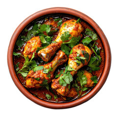 Delicious Spicy Chicken Drumsticks in Rich Sauce with Fresh Herbs