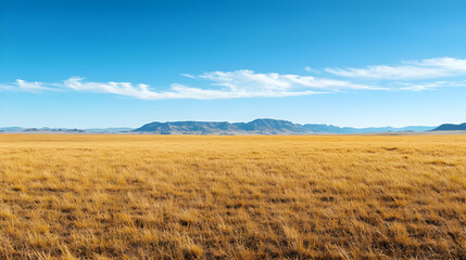 Fototapeta premium Golden Plains Landscape Under Sunny Sky