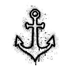 Ship anchor hand painted in graffiti style © Abundzu