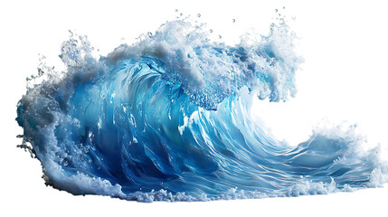 Stunning blue ocean wave isolated on black background