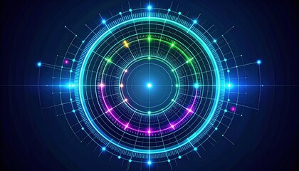 Obraz premium Abstract Circular Neon Design