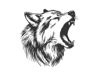 Grey Wolf hand drawn vector illustration