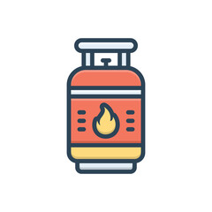Color illustration icon for gas