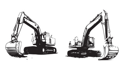 excavator vector illustration