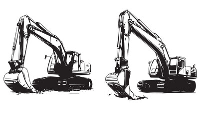 excavator vector illustration