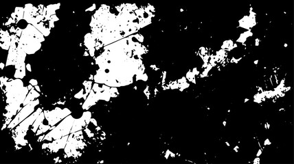 Chaotic Black and White Grunge Texture, Abstract Ink Splatter and Crack Background for Urban Design Projects