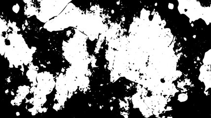 Chaotic Black and White Splatter Texture, Abstract Grunge Ink Background for Graphic Design
