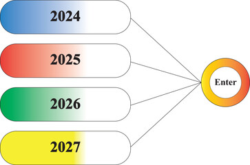 Vector illustration of colorful year numbers
