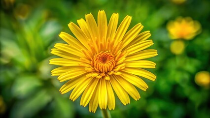 Obraz premium Close-up of Yellow Hypochaeris radicata Flower in Full Bloom, blooming flower, field flower