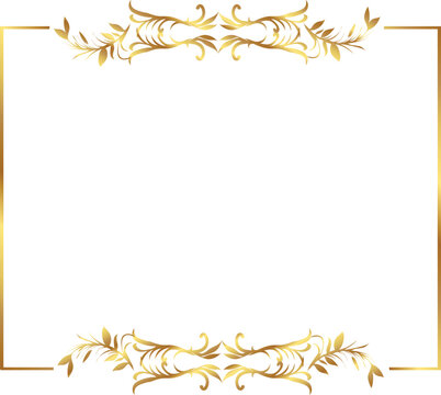 frame with leaves gold border Golden Border Warm Color Frame	
