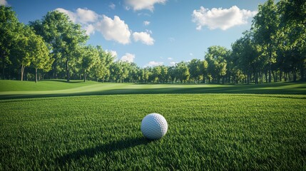 Golf Ball on Green Fairway. (2)