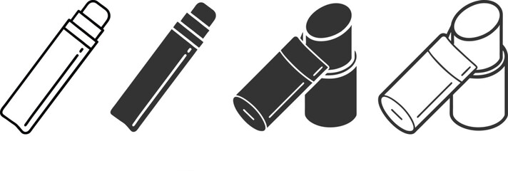 Silhouette Lip Balm Flat Illustration in Simple Minimalist Style