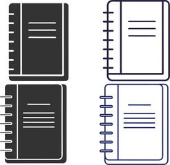 Silhouette Notebook Flat Illustration in Simple Minimalist Style