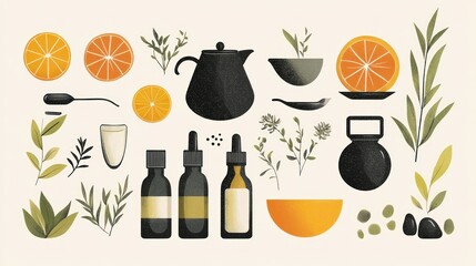 Flat Lay Aromatic Kitchen Supplies