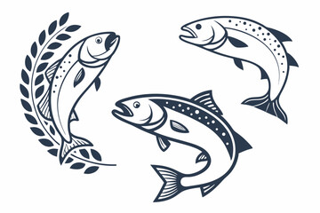 Obraz premium Fish icon vector isolated