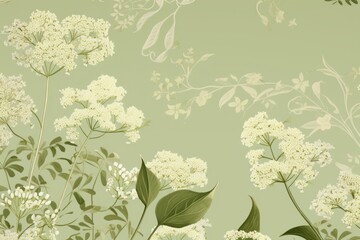 Coriander flower wallpaper pattern plant.