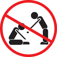 Prohibition sign saying do not give money to beggars