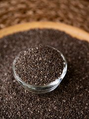 Organic natural chia seeds health benefits superfood.
