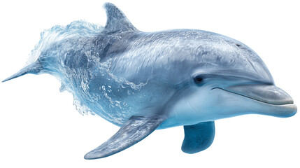 Dolphin isolated on white and transparent background, cut out png