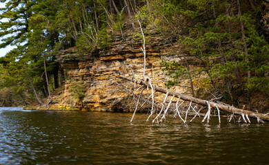 Sunset View of Scenic Cliffs at Mirror Lake