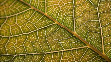Stunning close-up of intricate leaf veins showcasing nature's delicate artistry botanical textures plant biology detailed macro photography green leaf pattern natural design background