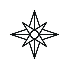 Flat compass icon, ideal for maps, navigation, travel apps, adventure themes, and direction tools.