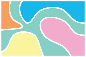 Colorful minimalist vector background featuring smooth curve waves with liquid-like flow, using bright gradients and simple shapes for a modern abstract design.


