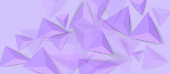 Modern Abstract Background with Three-Dimensional Light Purple Triangles, Overlapping Layered Forms, Subtle Gradient Effects, and Soft Shading for Depth, Motion, and a Futuristic Geometric Aesthetic