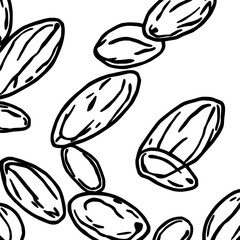 Stylized Drawing Of Dates Against White Backdrop In Graphic Seamless Pattern For Textile Or Product Design