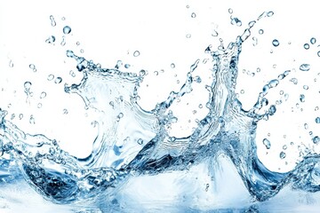 Water splash isolated on white background showcasing dynamic movement and fluidity, Water splash isolated on white background, for product design