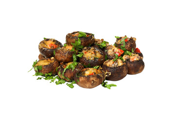 PNG stuffed mushrooms isolated on white background.