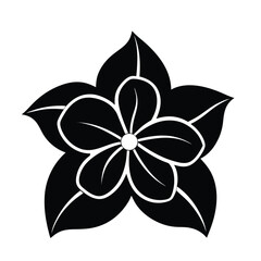 Elegant Black Silhouette of a Flower Vector Icon Graphic for Design Projects