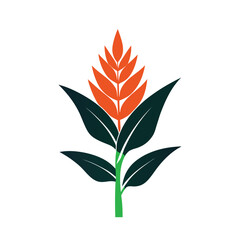 Heliconia Silhouette Vector Icon  Elegant Botanical Illustration for Design Projects