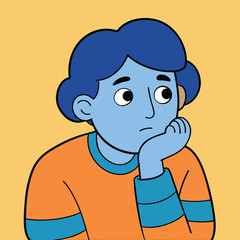 Fototapeta premium a quiet contemplative sadness lost in thought