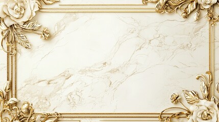 Horizontal layout card with gold borders