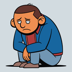 Obraz premium deep despair with head bowed shoulders slumped