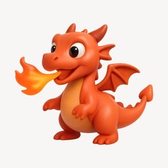 Fototapeta premium Cute cartoon dragon illustration.